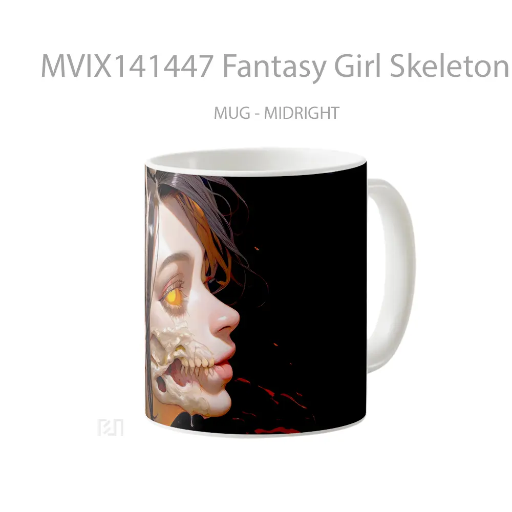 Mug Fantasy Girl Skeleton Gelas Keramik Unik - All-side / Desain