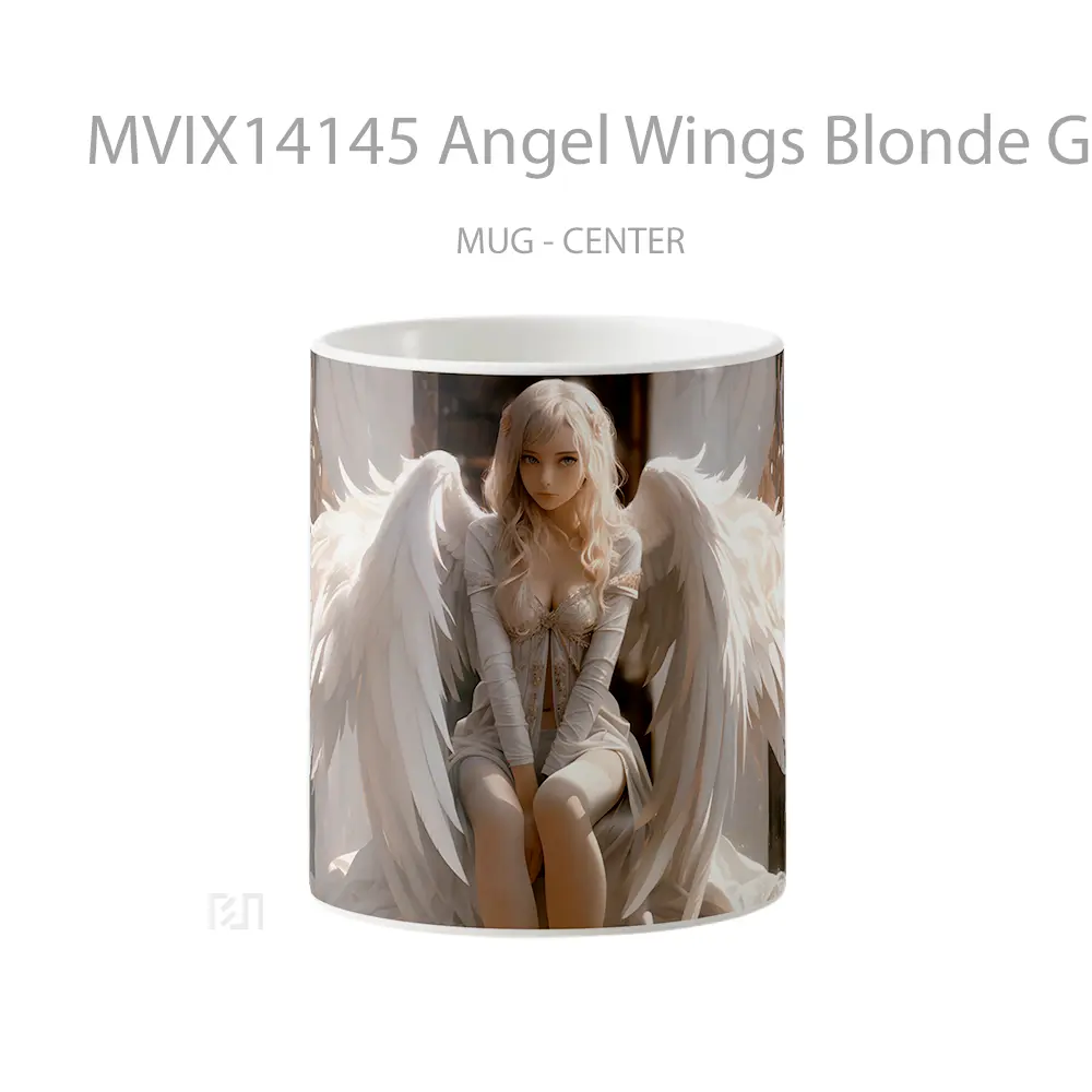 Mug Angel Wings Blonde Girl Fantasy Gelas Keramik Unik