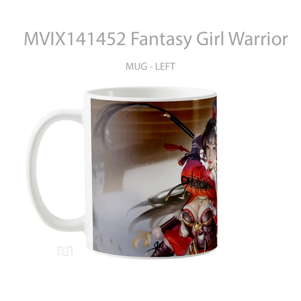 Mug Fantasy Girl Warrior Gelas Keramik Unik - All-side / Desain