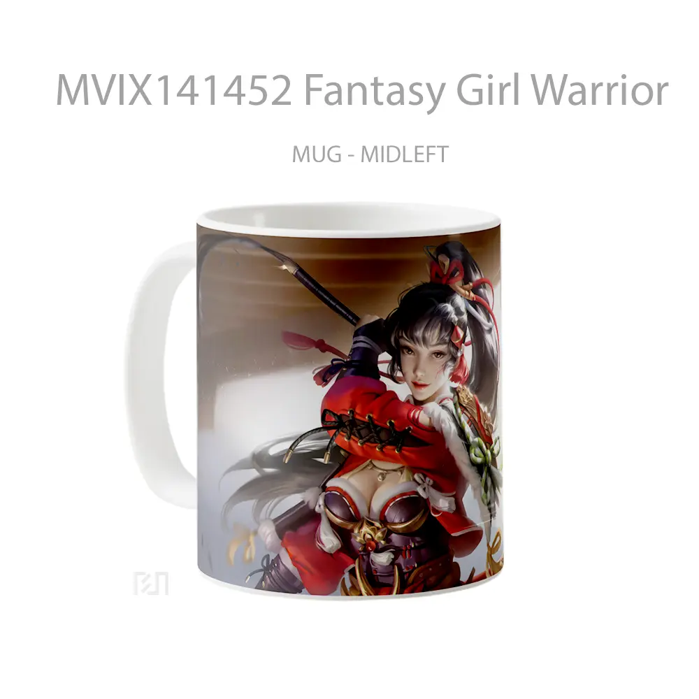 Mug Fantasy Girl Warrior Gelas Keramik Unik - All-side / Desain