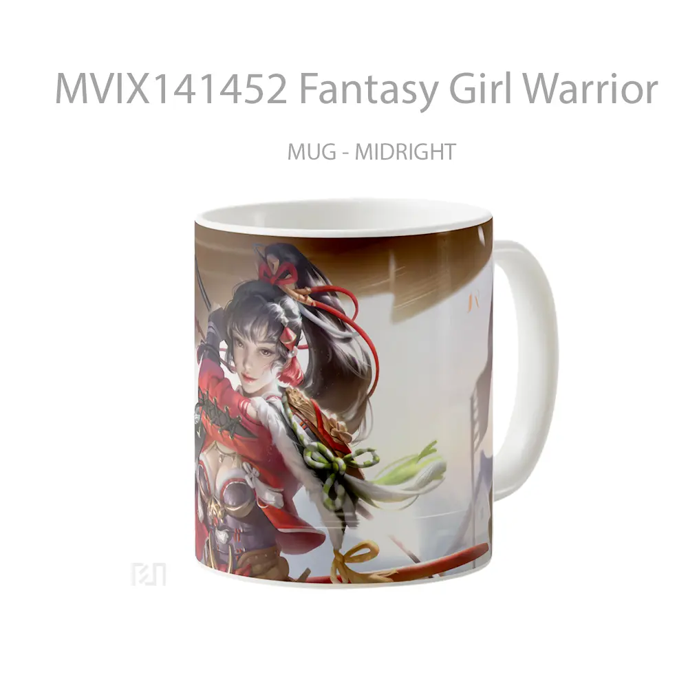 Mug Fantasy Girl Warrior Gelas Keramik Unik - All-side / Desain