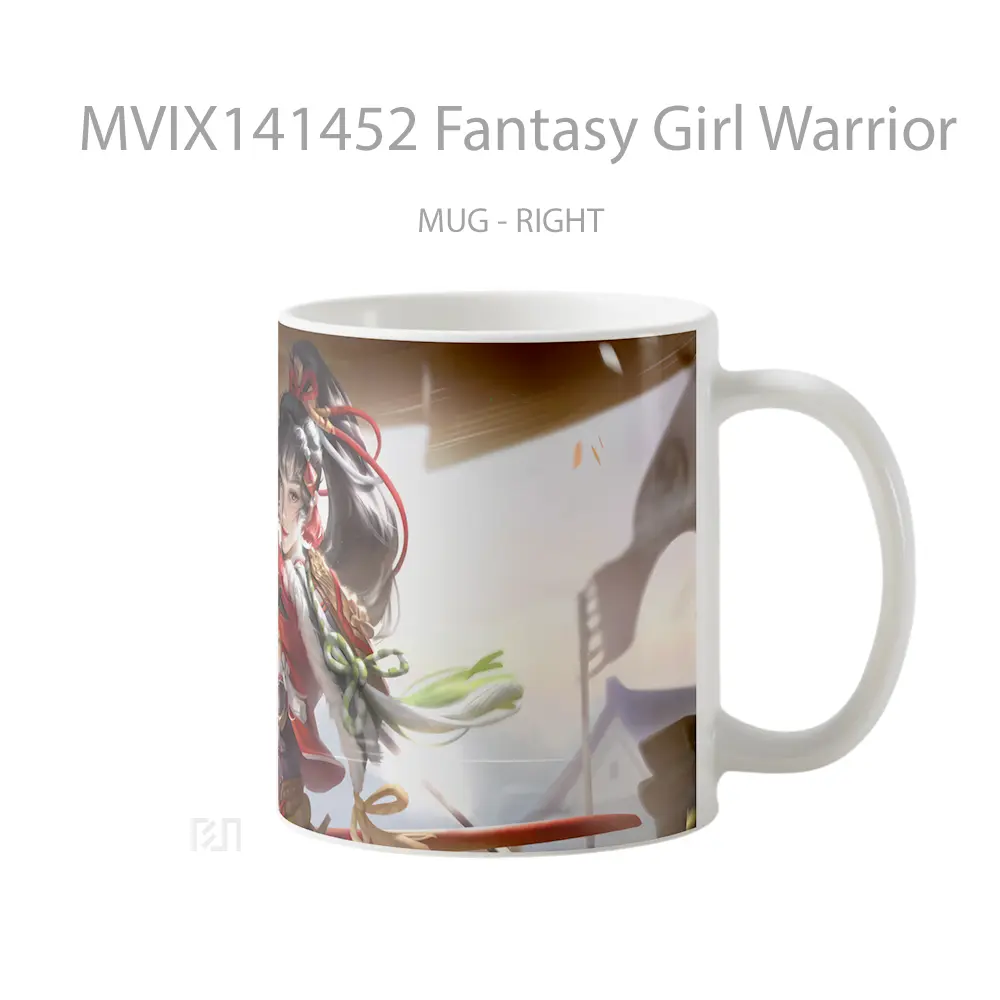 Mug Fantasy Girl Warrior Gelas Keramik Unik - All-side / Desain