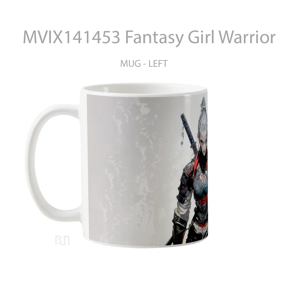 Mug Fantasy Girl Warrior Gelas Keramik Unik - All-side / Desain