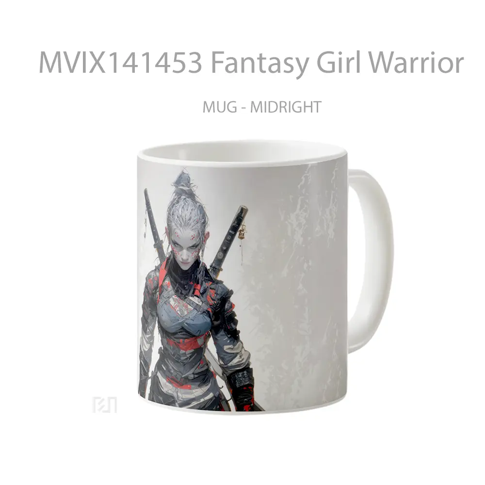 Mug Fantasy Girl Warrior Gelas Keramik Unik - All-side / Desain