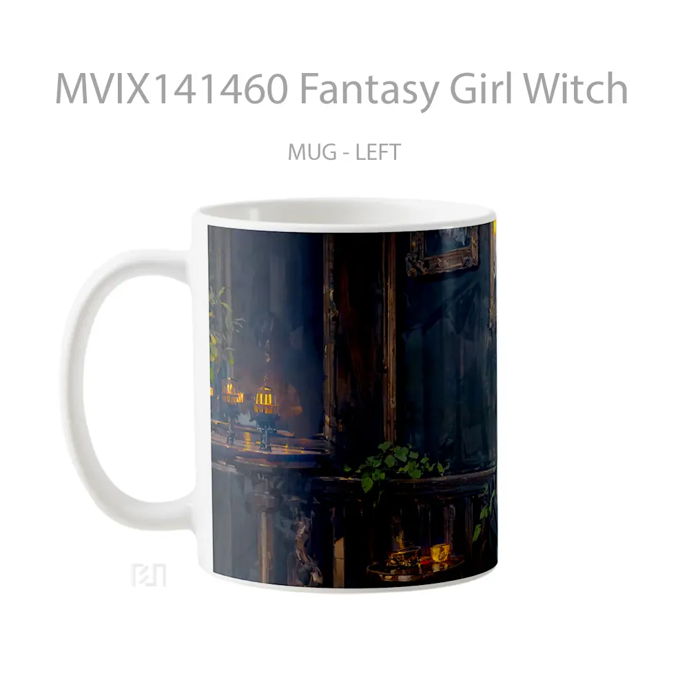 Mug Fantasy Girl Witch Gelas Keramik Unik - All-side / Desain
