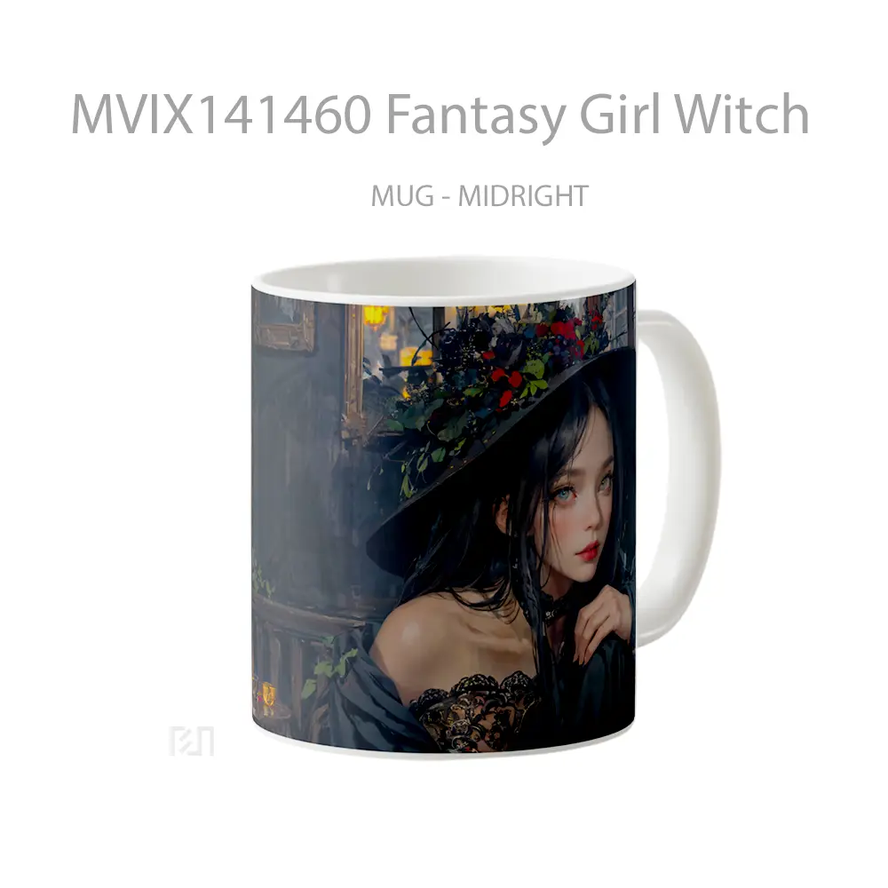 Mug Fantasy Girl Witch Gelas Keramik Unik - All-side / Desain