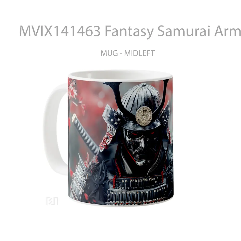 Mug Fantasy Samurai Armor Gelas Keramik Unik - All-side / Desain