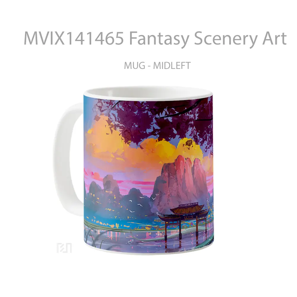 Mug Fantasy Scenery Art Gelas Keramik Unik - All-side / Desain