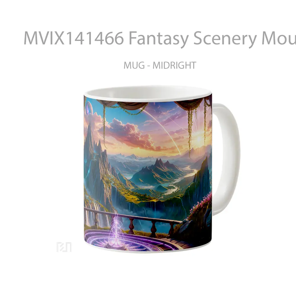 Mug Fantasy Scenery Moutain Sky Digital Art Gelas Pemandangan Alam - All-side / Desain