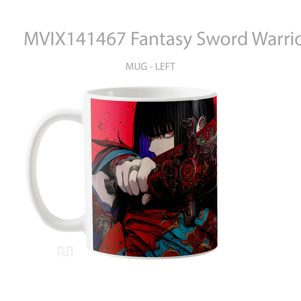 Mug Fantasy Sword Warrior Anime Cangkir Anime - All-side / Desain