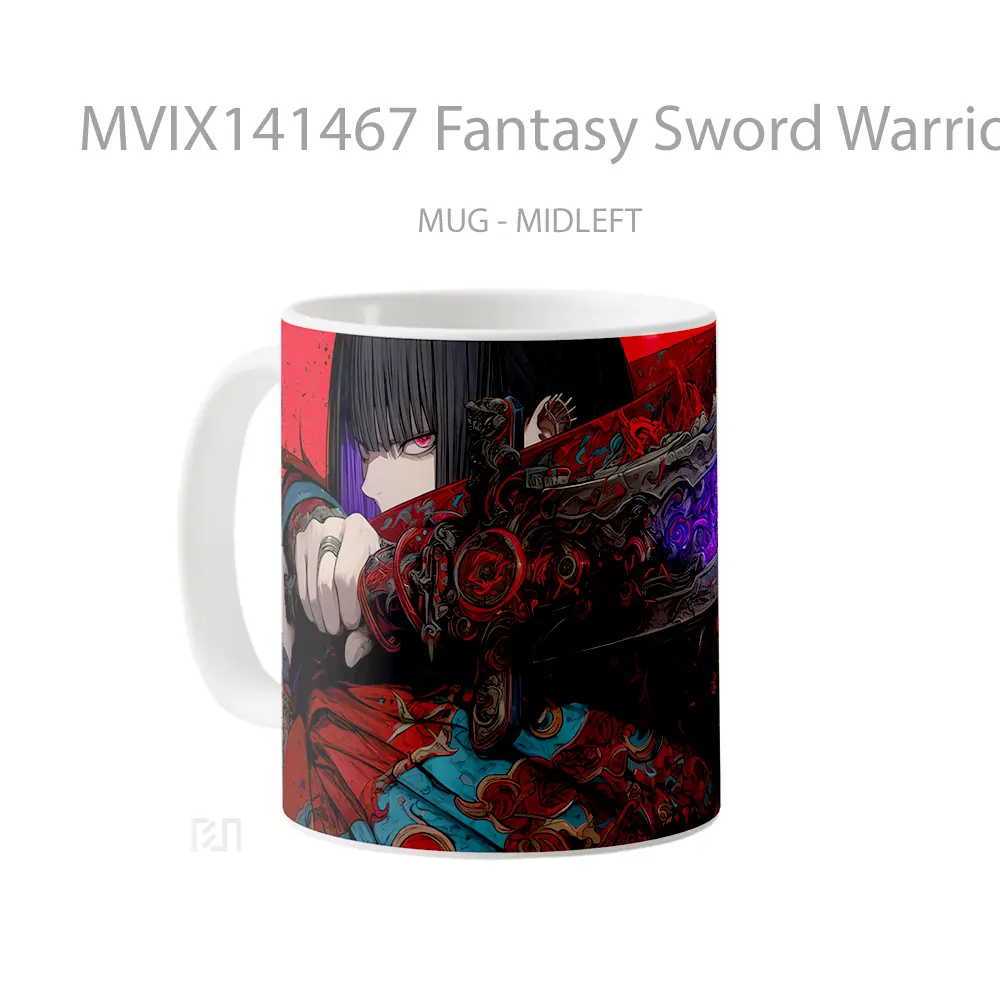 Mug Fantasy Sword Warrior Anime Cangkir Anime - All-side / Desain