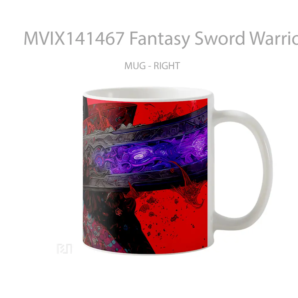 Mug Fantasy Sword Warrior Anime Cangkir Anime - All-side / Desain