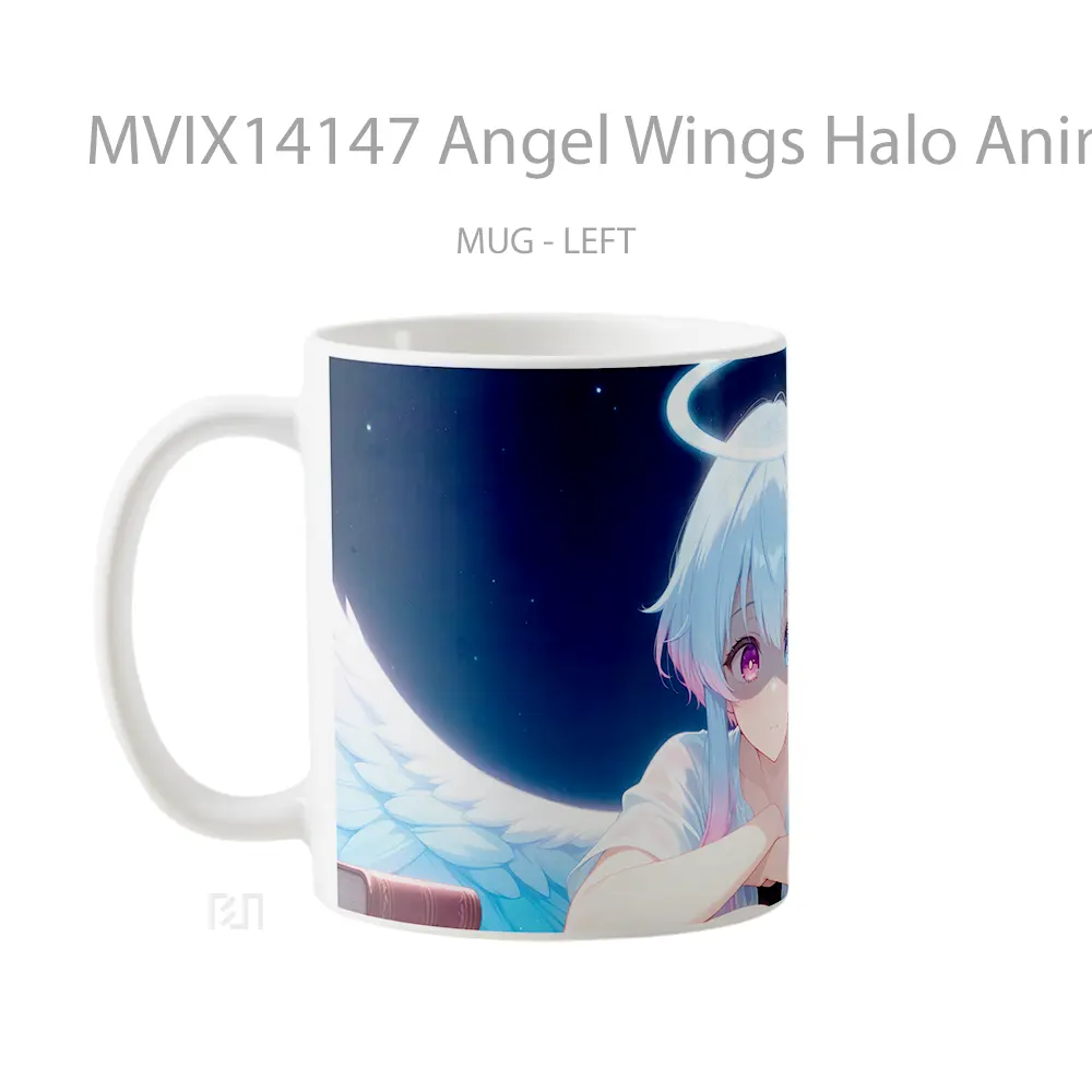 Mug Angel Wings Halo Anime Girl Cangkir Anime - All-side / Desain