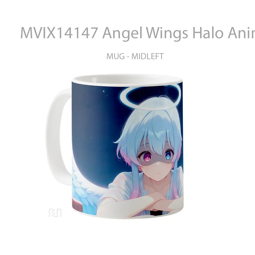 Mug Angel Wings Halo Anime Girl Cangkir Anime - All-side / Desain