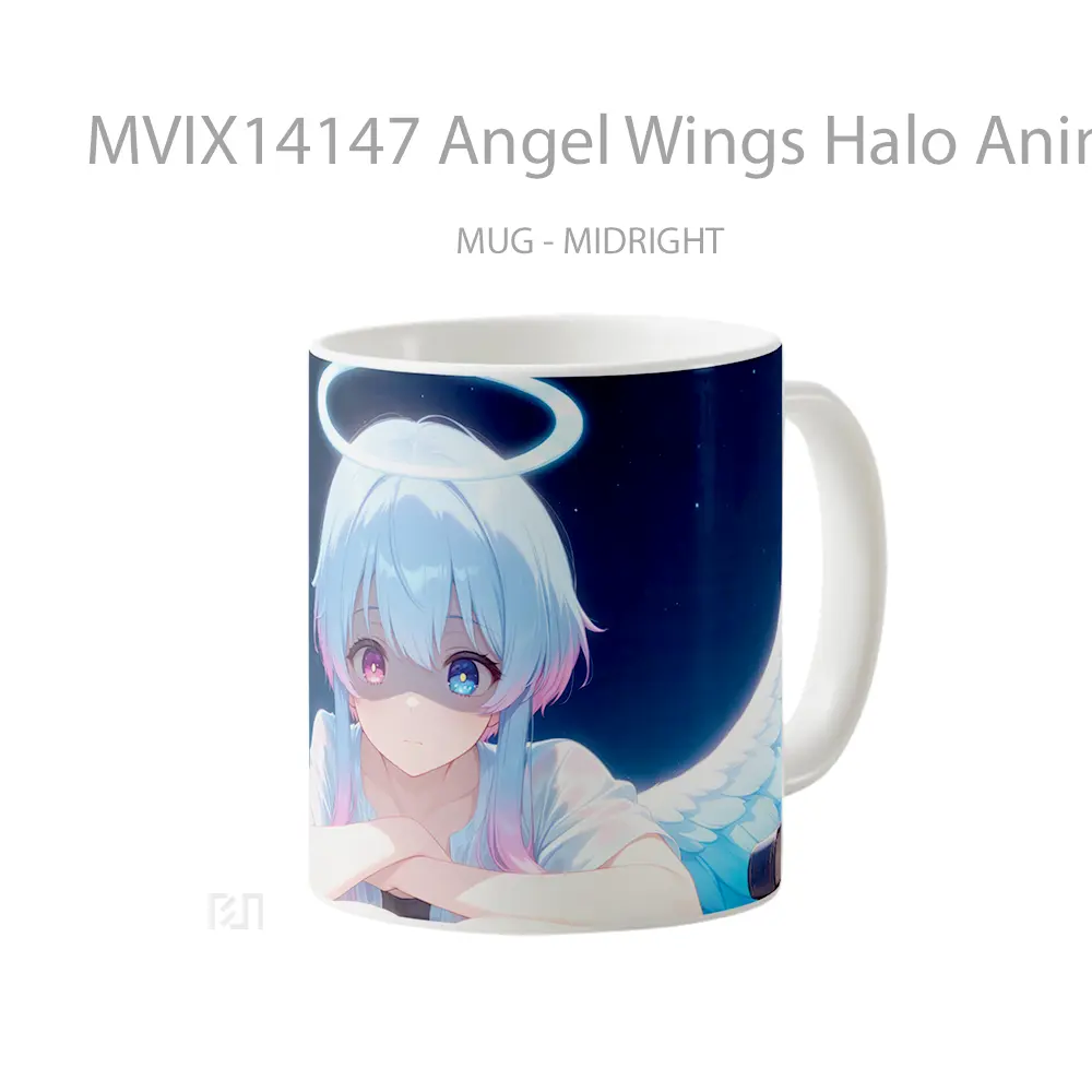 Mug Angel Wings Halo Anime Girl Cangkir Anime - All-side / Desain