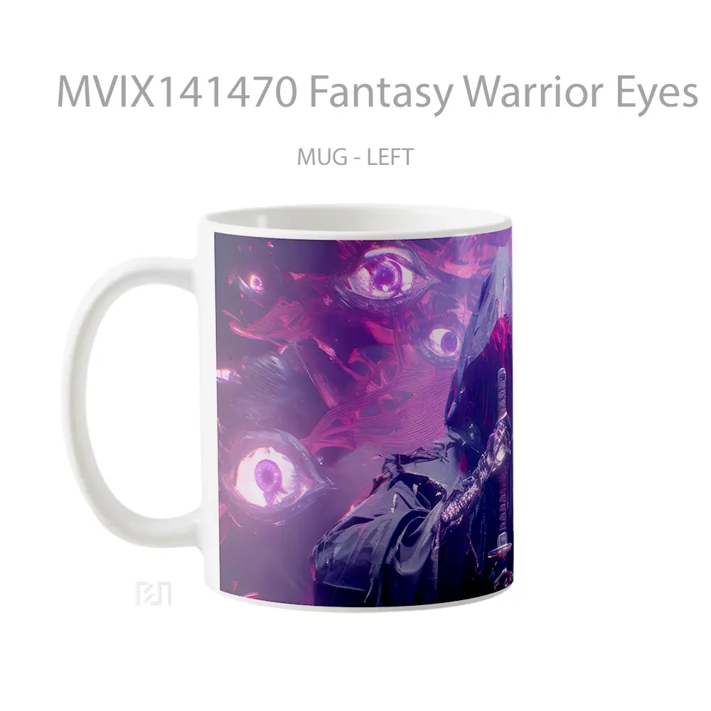 Mug Fantasy Warrior Eyes Gelas Keramik Unik - All-side / Desain