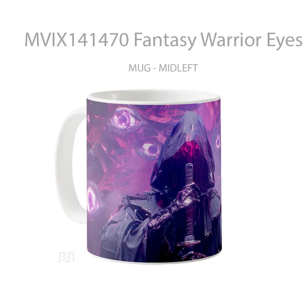 Mug Fantasy Warrior Eyes Gelas Keramik Unik - All-side / Desain