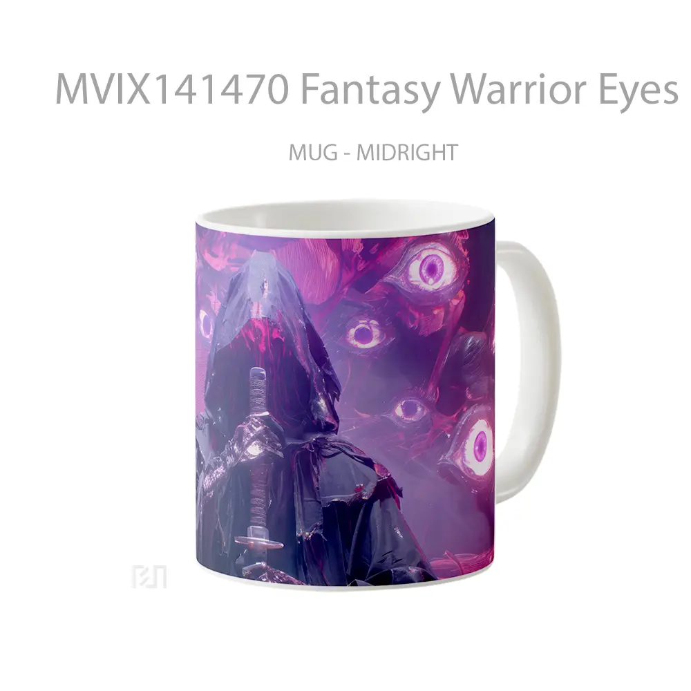 Mug Fantasy Warrior Eyes Gelas Keramik Unik - All-side / Desain