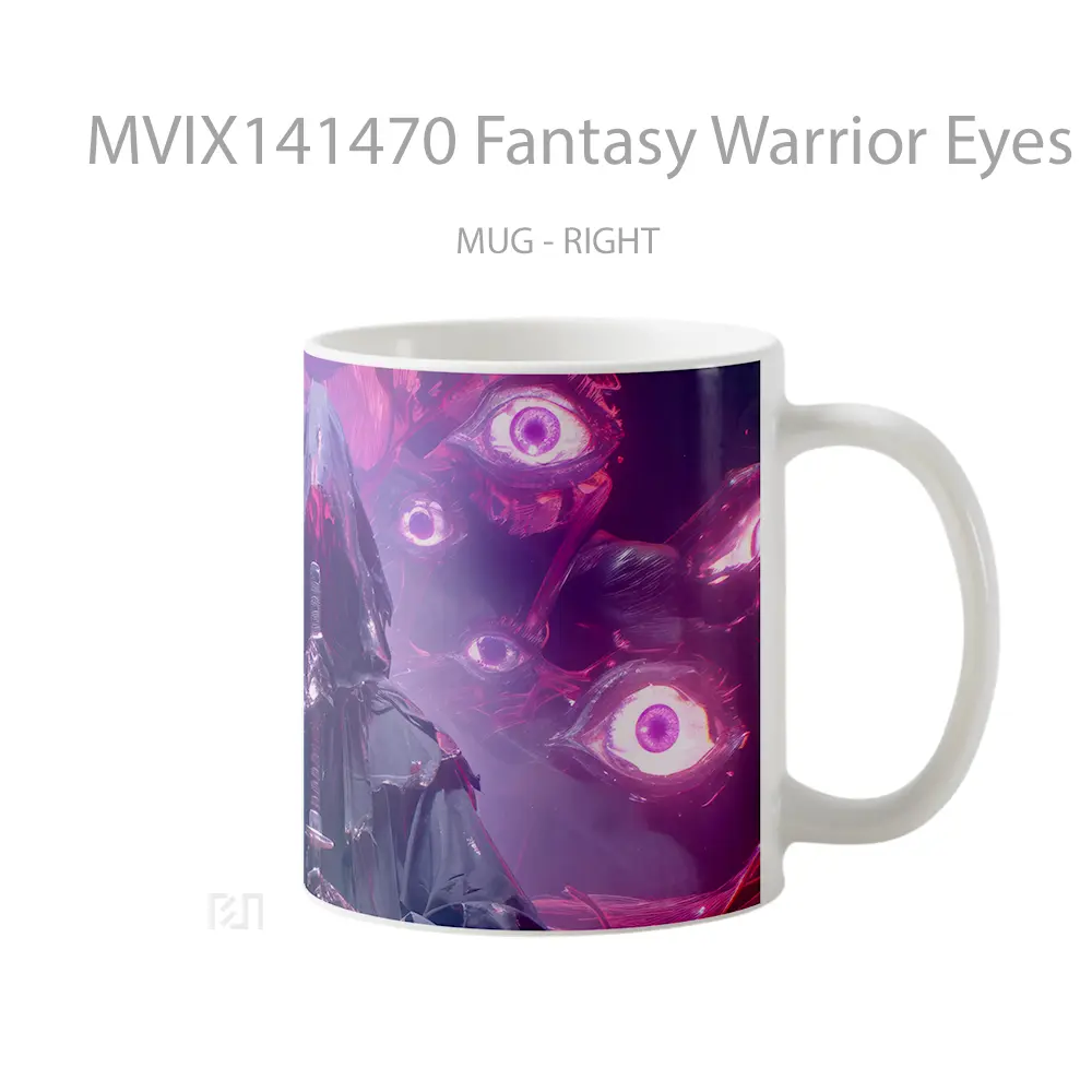 Mug Fantasy Warrior Eyes Gelas Keramik Unik - All-side / Desain