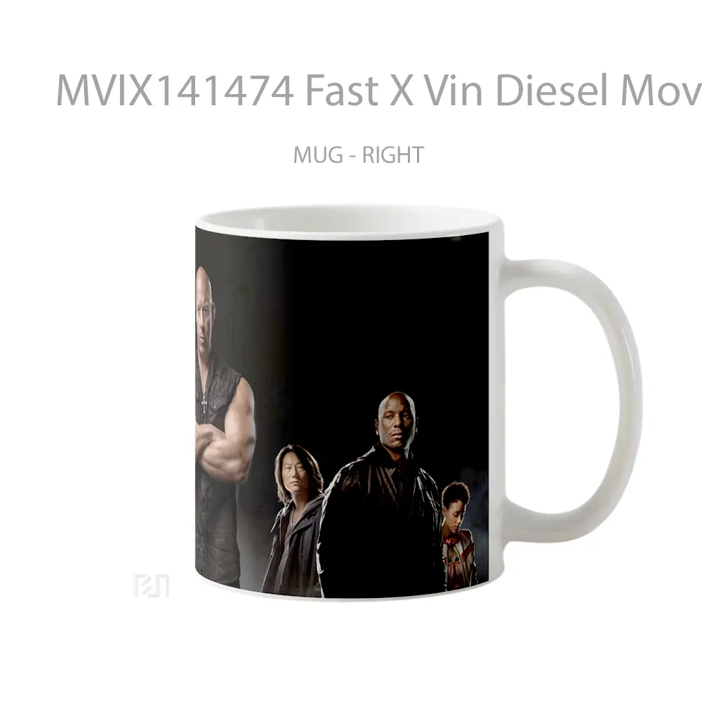 Mug Fast X Vin Diesel Movie Cast Poster Gelas Keramik Unik - All-side / Desain