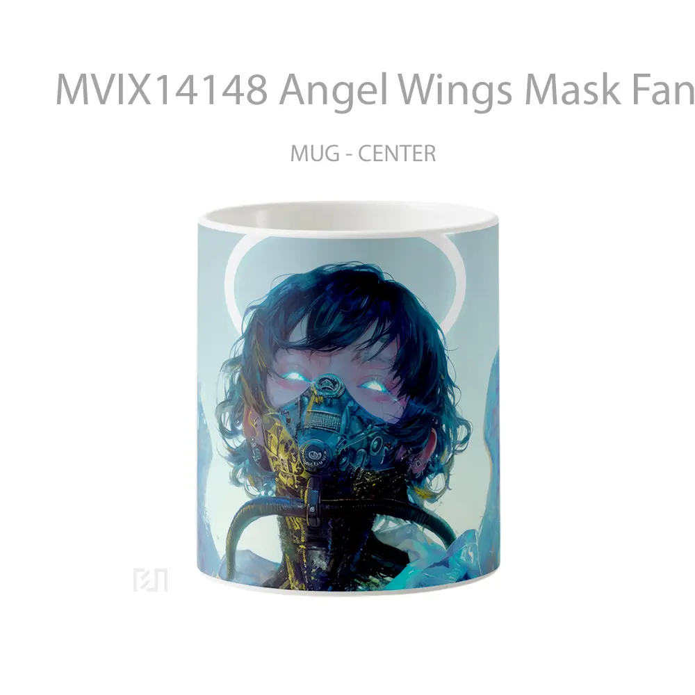 Mug Angel Wings Mask Fantasy Art Gelas Keramik Unik