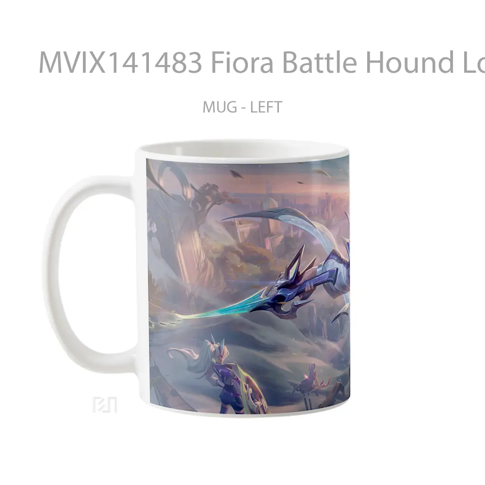 Mug Fiora Battle Hound Lol Wild Rift Skin Splash A Cangkir Gamer - All-side / Desain