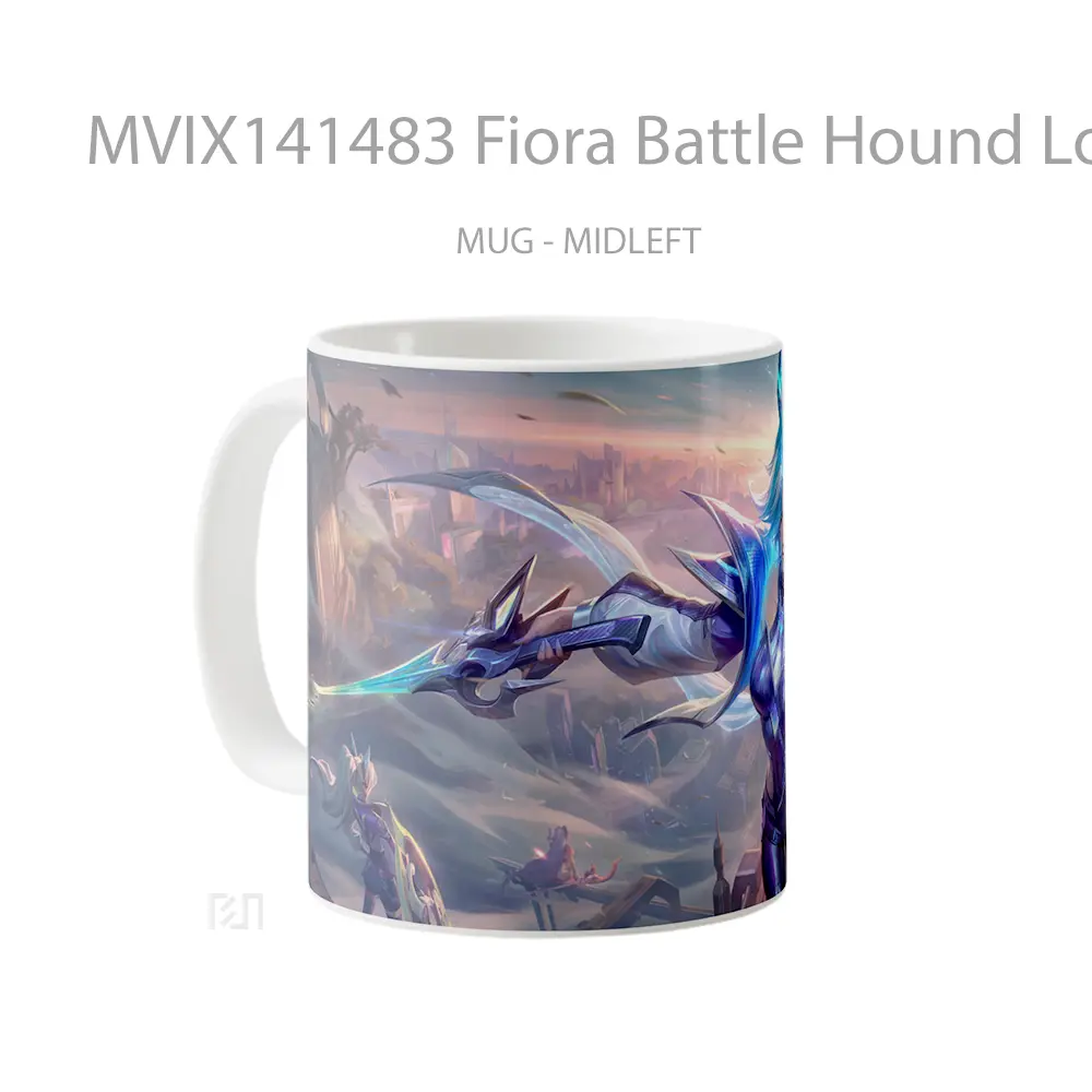 Mug Fiora Battle Hound Lol Wild Rift Skin Splash A Cangkir Gamer - All-side / Desain