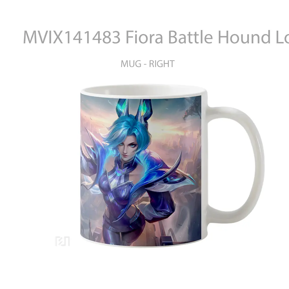 Mug Fiora Battle Hound Lol Wild Rift Skin Splash A Cangkir Gamer - All-side / Desain