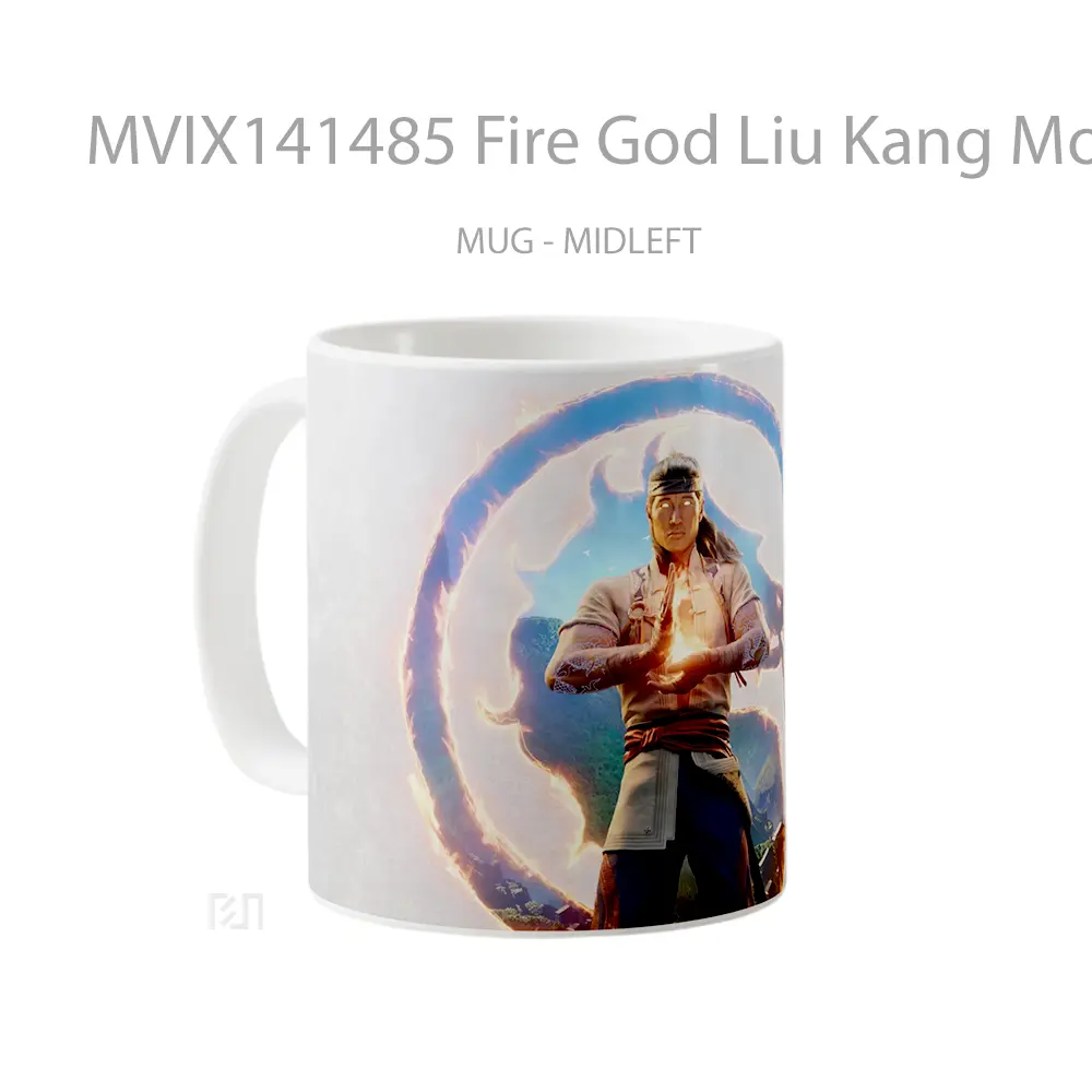 Mug Fire God Liu Kang Mortal Kombat 1 Game Cangkir Gamer - All-side / Desain