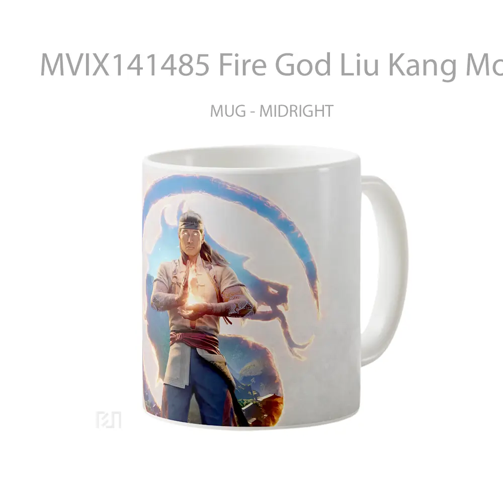Mug Fire God Liu Kang Mortal Kombat 1 Game Cangkir Gamer - All-side / Desain