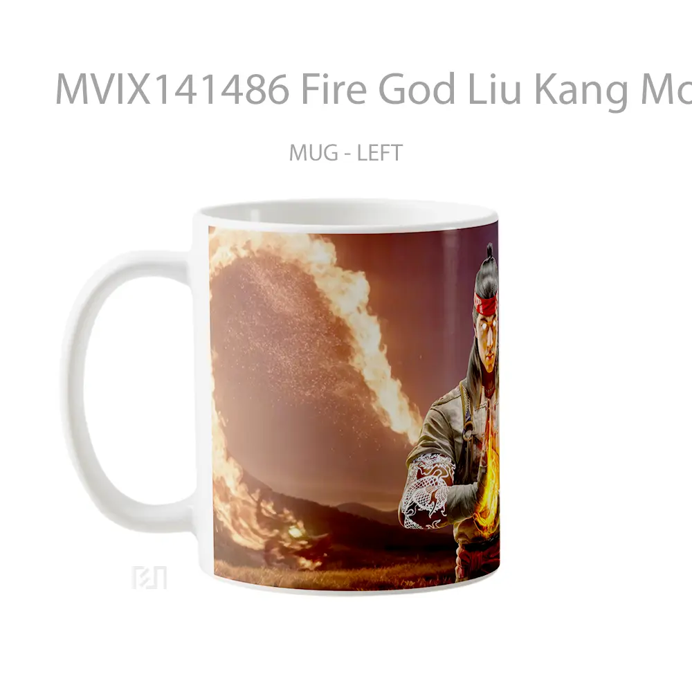 Mug Fire God Liu Kang Mortal Kombat 1 Gelas Keramik Unik - All-side / Desain