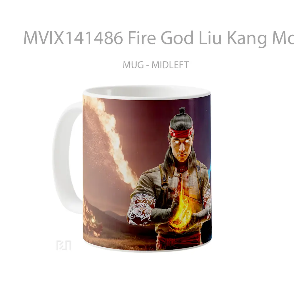Mug Fire God Liu Kang Mortal Kombat 1 Gelas Keramik Unik - All-side / Desain