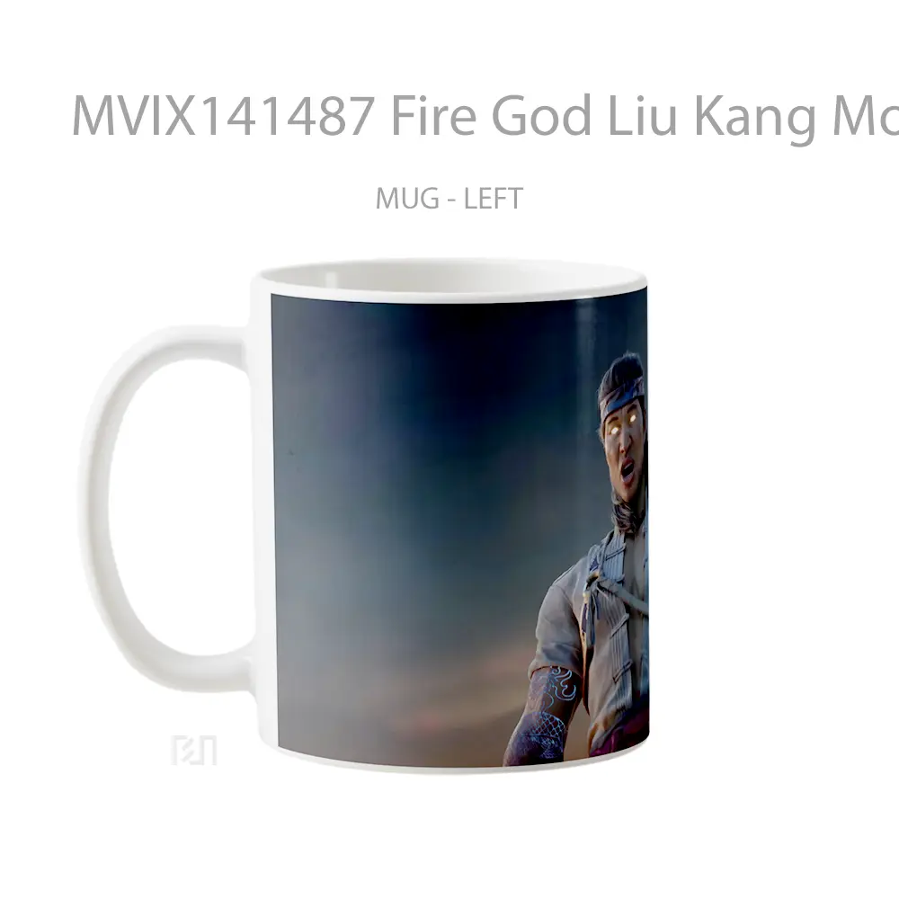 Mug Fire God Liu Kang Mortal Kombat 1 Gelas Keramik Unik - All-side / Desain