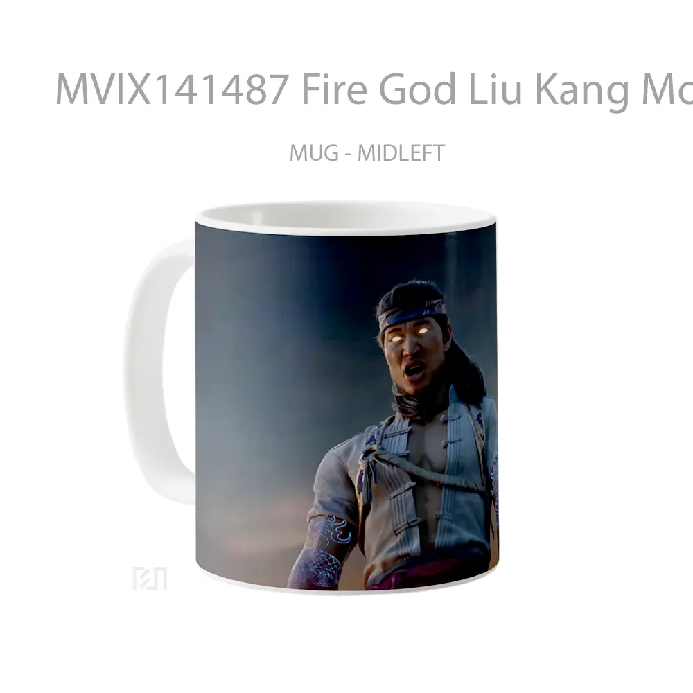 Mug Fire God Liu Kang Mortal Kombat 1 Gelas Keramik Unik - All-side / Desain