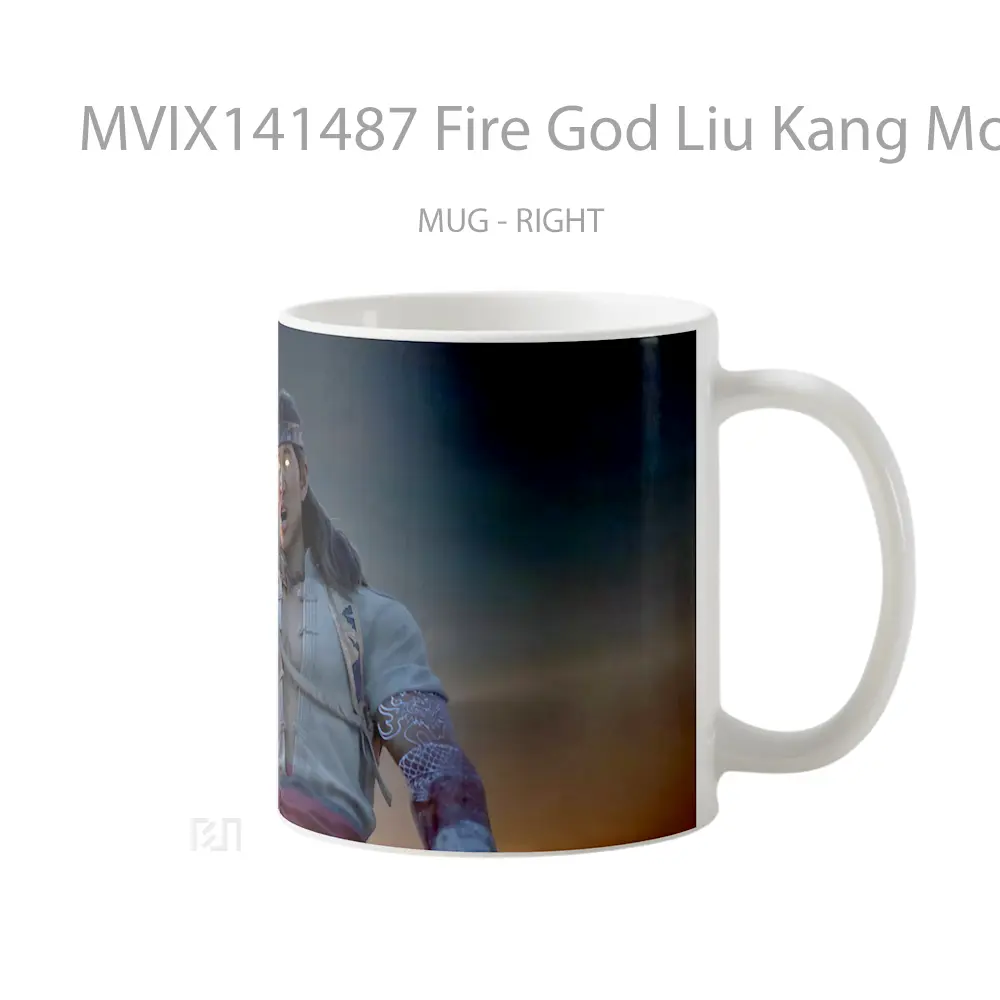Mug Fire God Liu Kang Mortal Kombat 1 Gelas Keramik Unik - All-side / Desain