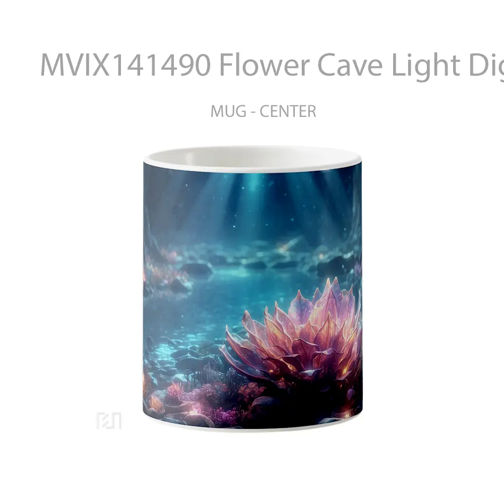 Mug Flower Cave Light Digital Art Gelas Keramik Unik