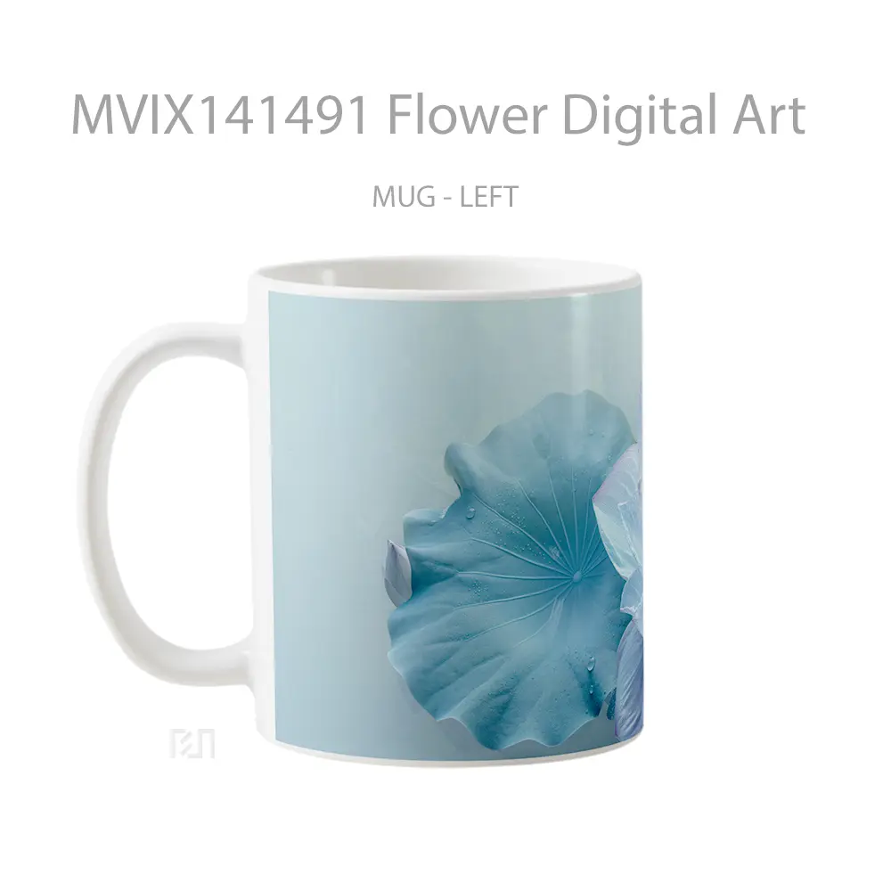 Mug Flower Digital Art Gelas Keramik Unik - All-side / Desain