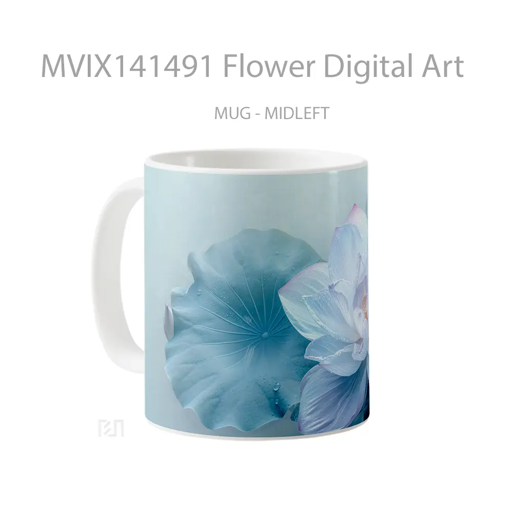 Mug Flower Digital Art Gelas Keramik Unik - All-side / Desain