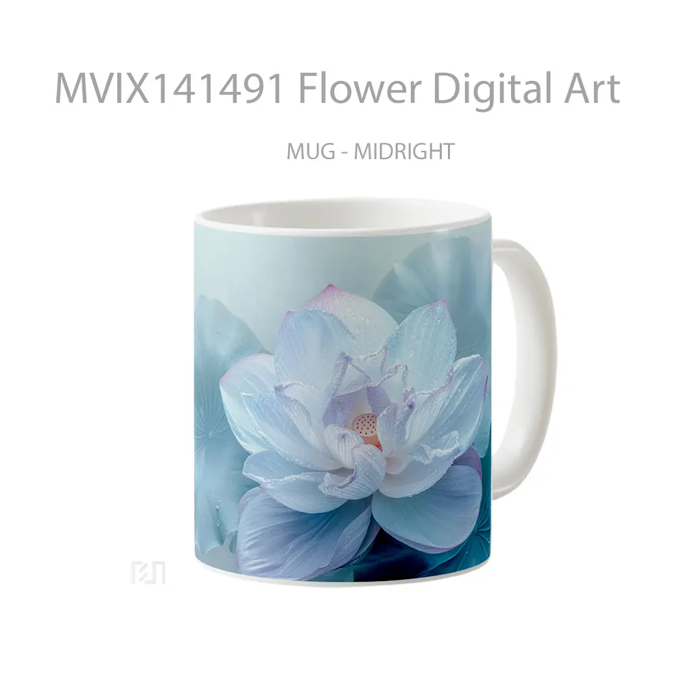 Mug Flower Digital Art Gelas Keramik Unik - All-side / Desain