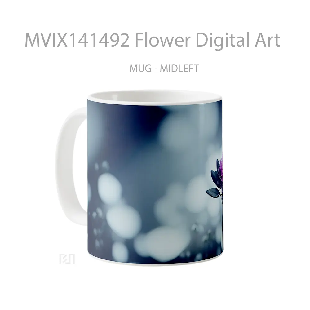Mug Flower Digital Art Gelas Keramik Unik - All-side / Desain