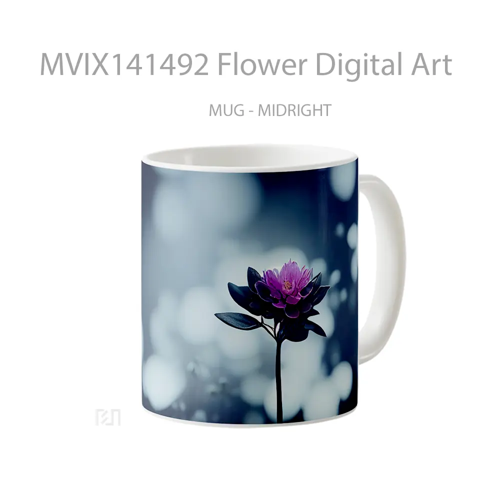 Mug Flower Digital Art Gelas Keramik Unik - All-side / Desain
