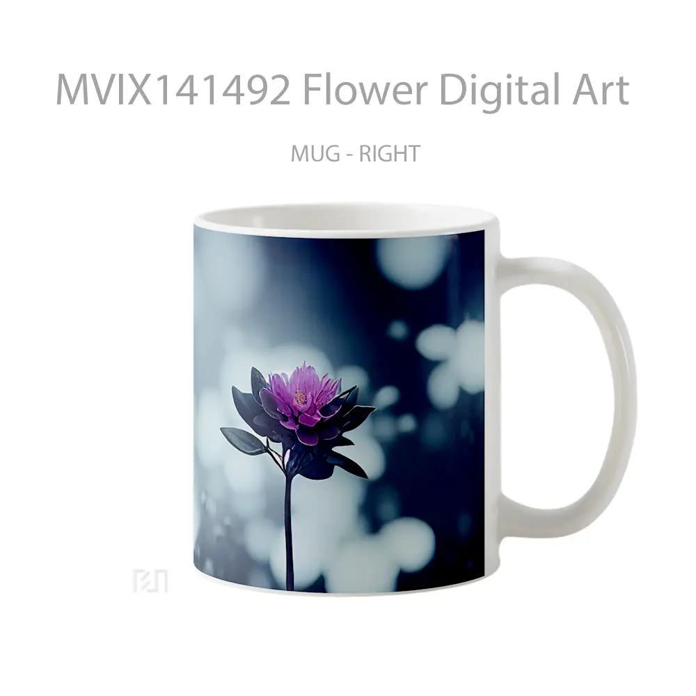 Mug Flower Digital Art Gelas Keramik Unik - All-side / Desain
