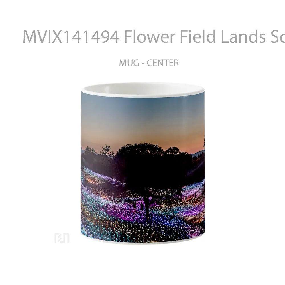 Mug Flower Field Lands Scenery Gelas Keramik Unik