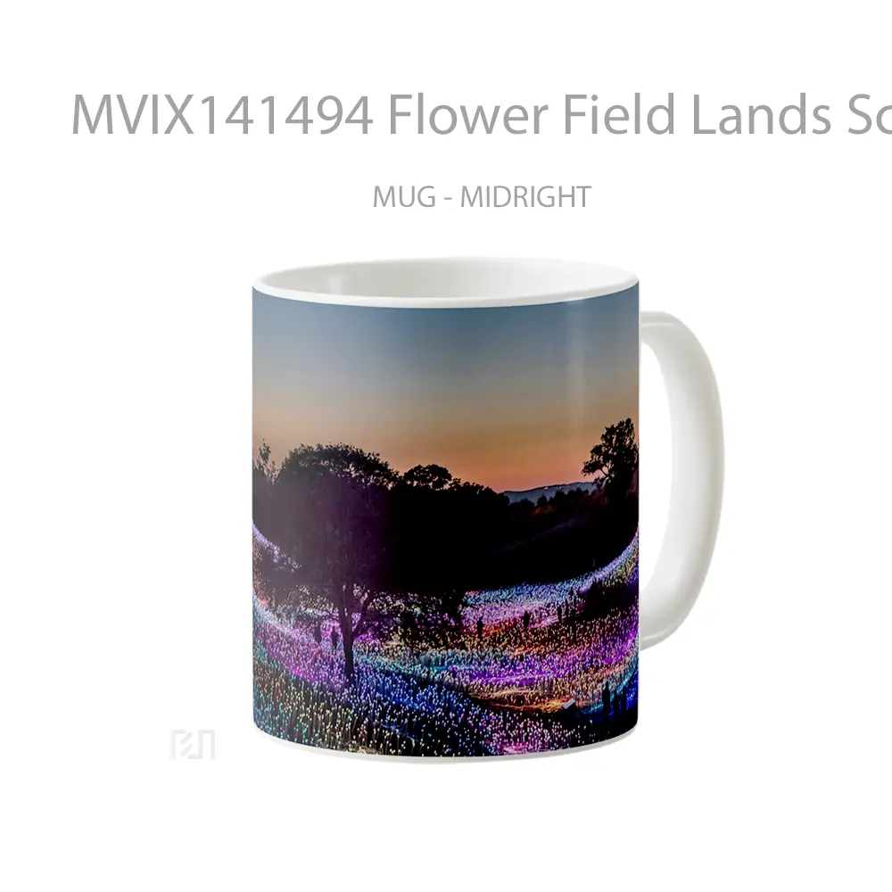 Mug Flower Field Lands Scenery Gelas Keramik Unik - All-side / Desain