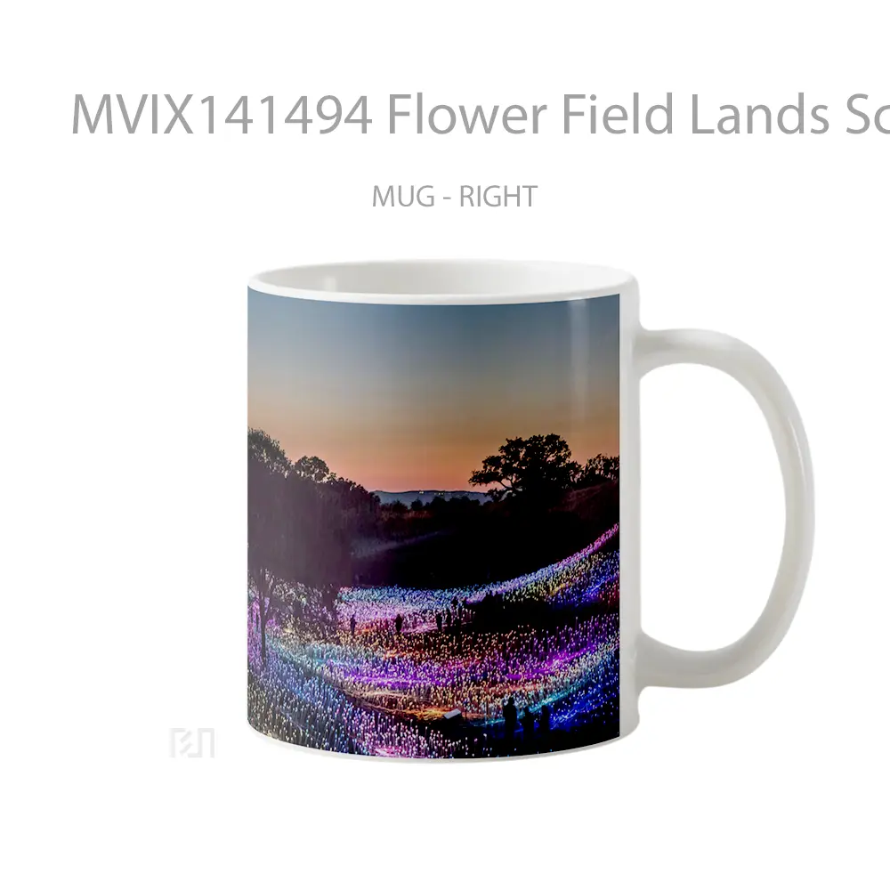 Mug Flower Field Lands Scenery Gelas Keramik Unik - All-side / Desain