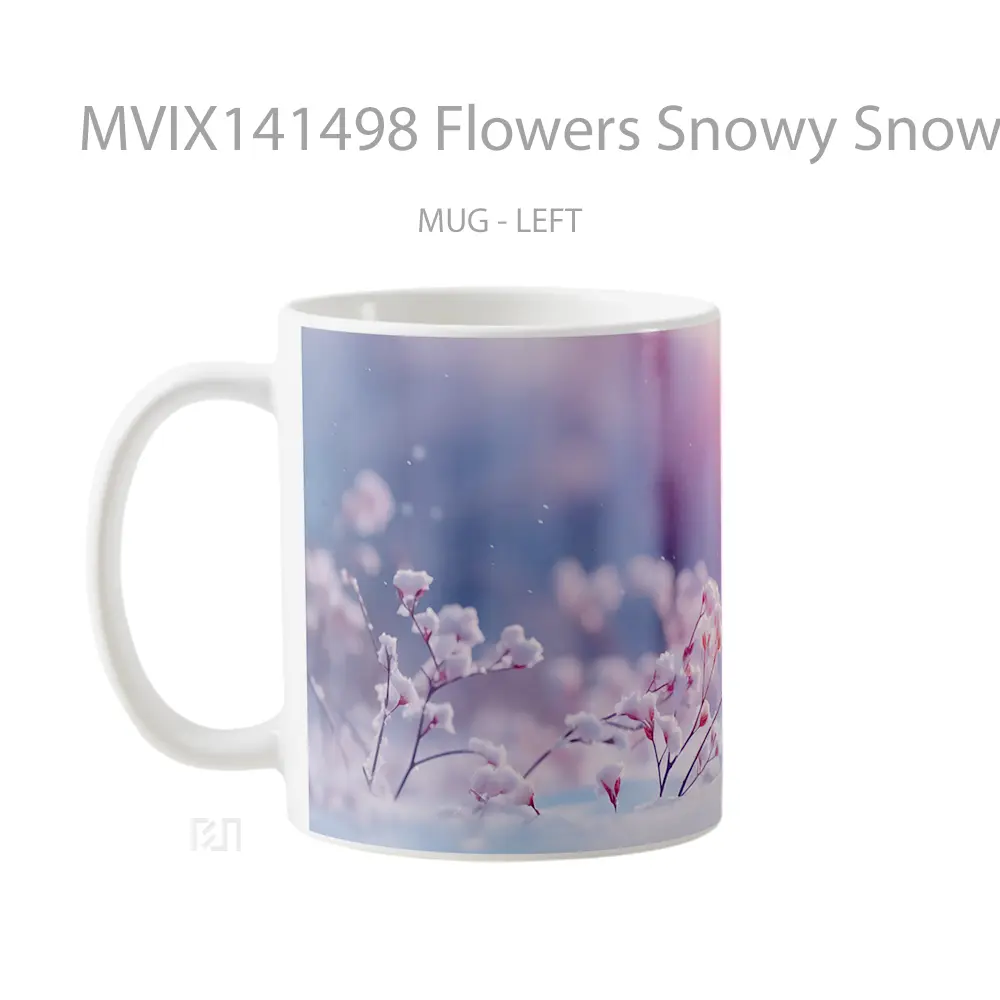 Mug Flowers Snowy Snowfield Digital Art Gelas Keramik Unik - All-side / Desain