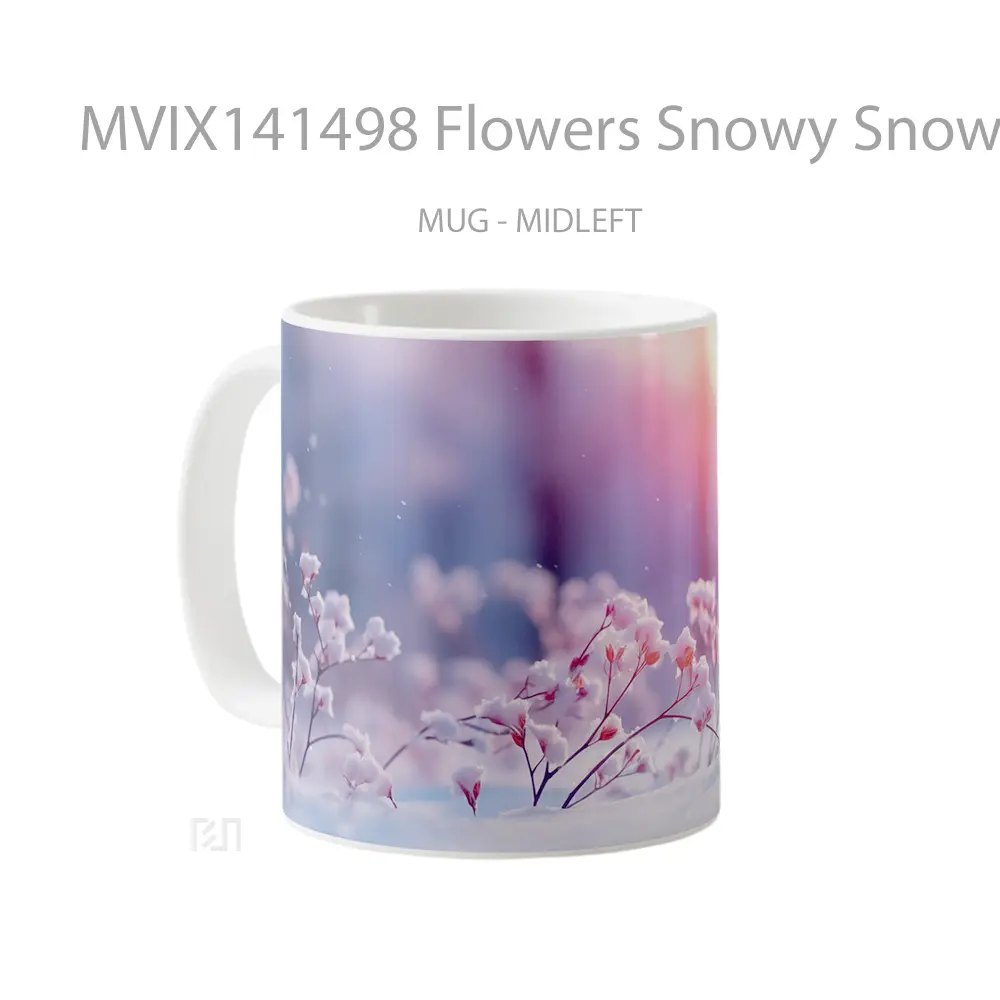 Mug Flowers Snowy Snowfield Digital Art Gelas Keramik Unik - All-side / Desain