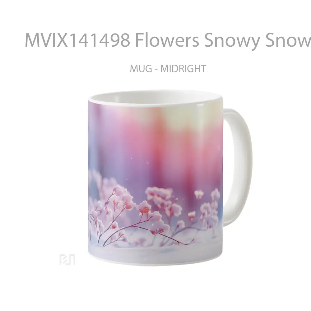 Mug Flowers Snowy Snowfield Digital Art Gelas Keramik Unik - All-side / Desain