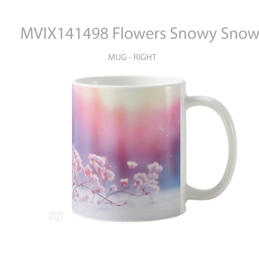 Mug Flowers Snowy Snowfield Digital Art Gelas Keramik Unik - All-side / Desain