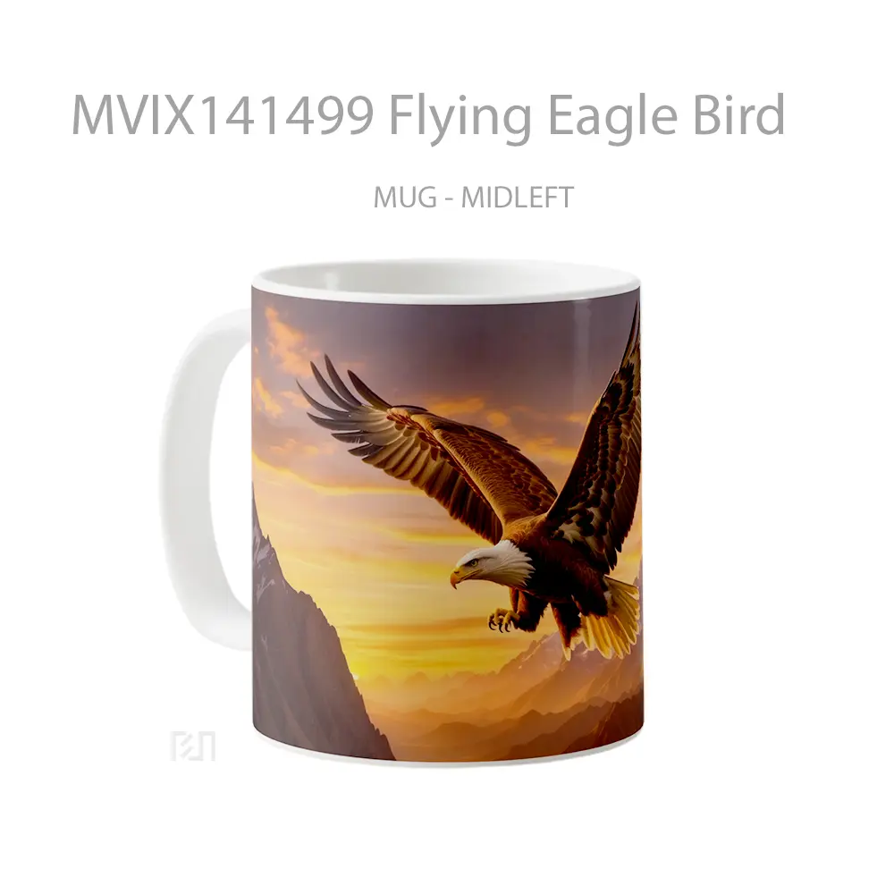 Mug Flying Eagle Bird Gelas Keramik Unik - All-side / Desain